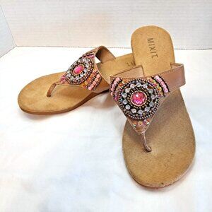 VINTAGE SANDALS ~ SOFT FOAM ~ PINK AURORA SPARKLE DARLINGS ~ WORN ONCE ~ SIZE 8